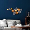 Decoratiune de perete, Aurora 2, Metal, Dimensiune: 45 x 82 cm, Argint / Cupru