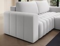Coltar extensibil dreapta 4 locuri ELTAP, Bon-50, Bonett, 250x175x92 cm, lemn/poliester, gri deschis