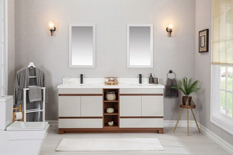 Set mobilier de baie (3 piese), Jussara, Echo 72, Crem Jussara