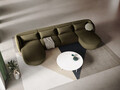 Coltar panoramic 5 locuri, Tulum, Cosmopolitan Design, 330x156x70 cm, catifea, verde