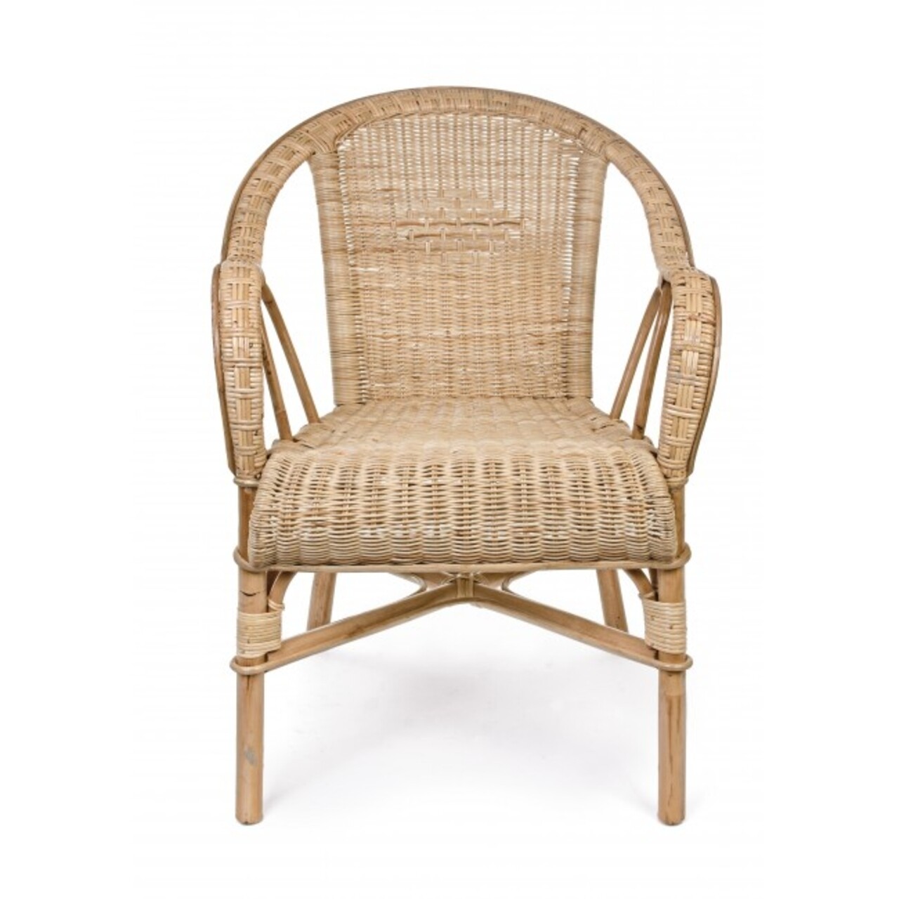 Scaun pentru gradina, Noemi, Bizzotto, 58x61x74 cm, ratan/rachita, albastru - 1 | YEO