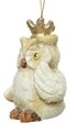 Glob Owl w wing up, Decoris, 5.5x5.5x8 cm, teracota, alb/auriu