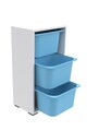 Dulap multifunctional, Estella, Bronz 3D, Alb/Albastru