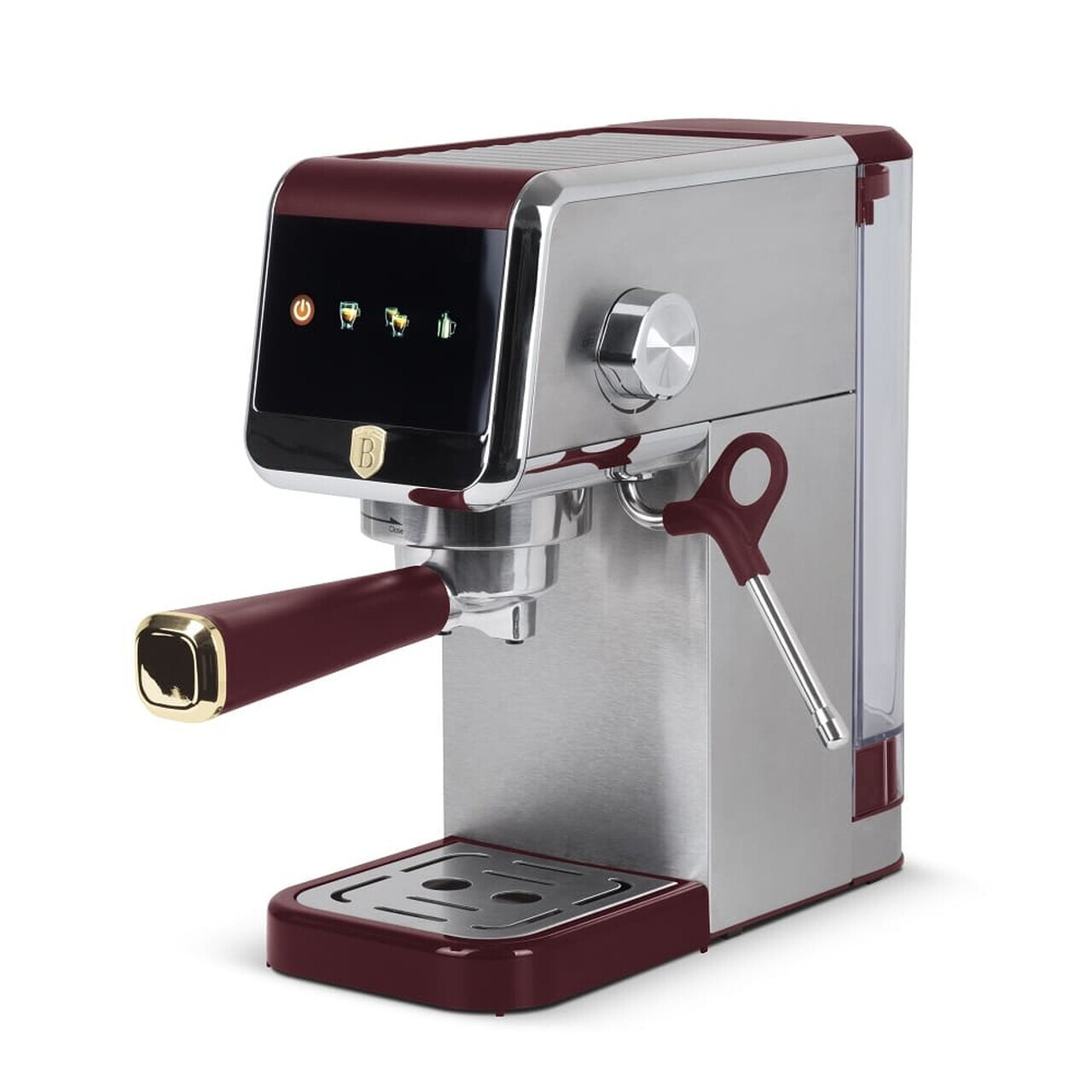 Espressor digital Berlinger Haus, Leonardo, 1350W, inox, argintiu/visiniu - imagine 8