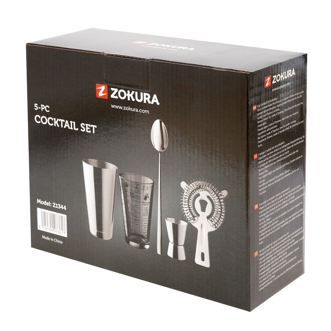Set cocktail shaker 5 piese, inox - Zokura - imagine 3
