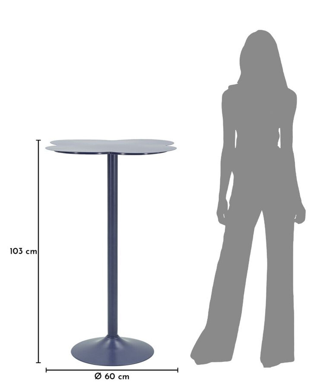 Masa de bar, Mauro Ferretti, Clox, 60x103 cm, metal, mov - view 2