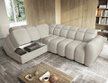 Coltar extensibil stanga 4 locuri ELTAP, LT-18ROY, Falconn, 258x208x107 cm, lemn/poliester, bej deschis