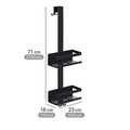 Etajera suspendata pentru baie cu 2 rafturi Bribano Duo, Wenko, 23x18x71 cm, inox, negru