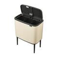 Cos de gunoi cu soft touch, Brabantia, Bo Touch, 3x11 L, 31.2x54x68 cm, otel, bej
