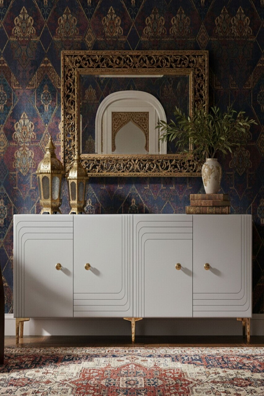 Consola, Hanah Home, Lessi 180, 180x75x32 cm, Alb — imaginea 3