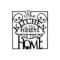 Decoratiune de perete, The Kitchen Is The Heart Of The Home, Metal, Dimensiune: 56 x 0,15 x 53 cm, Negru