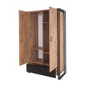 Dulap pentru haine, Sapphire, Cosmo Alter, 110 x 200 x 55 cm, pal melaminat, pin/negru