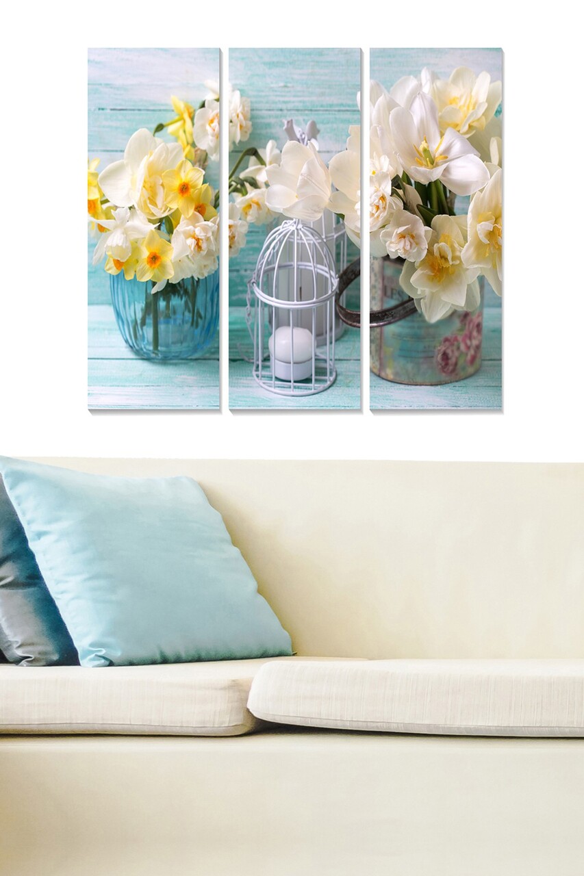 Set 3 tablouri decorative MDF1008657 20 x 50 cm 3 piese Multicolor