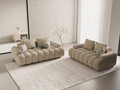 Canapea 3 locuri, Linz, Cosmopolitan Design, 200x100x84 cm, catifea, bej deschis
