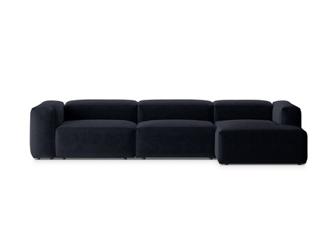 Coltar dreapta 4 locuri, Bergamo, Cosmopolitan Design, 344x152x70 cm, tesatura structurata, albastru navy