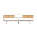 Comoda TV, Mod Design, Angola, 140x40x35 cm, Stejar / Alb