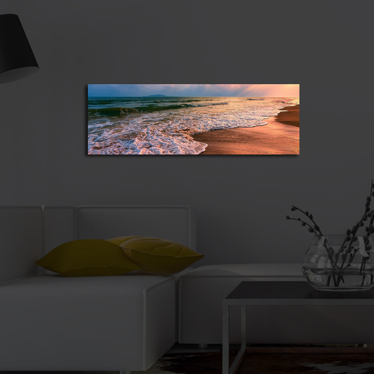 Tablou decorativ cu lumina LED, 3090İACT-72, 30 x 90 cm, Multicolor - view 3