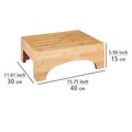 Scaunel pentru baie, Wenko, Bambusa, 40 x 30 x 15 cm, bambus, natur