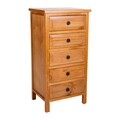 Comoda cu 5 sertare Creaciones Meng, 47x37x93 cm, lemnb de pin/MDF, maro