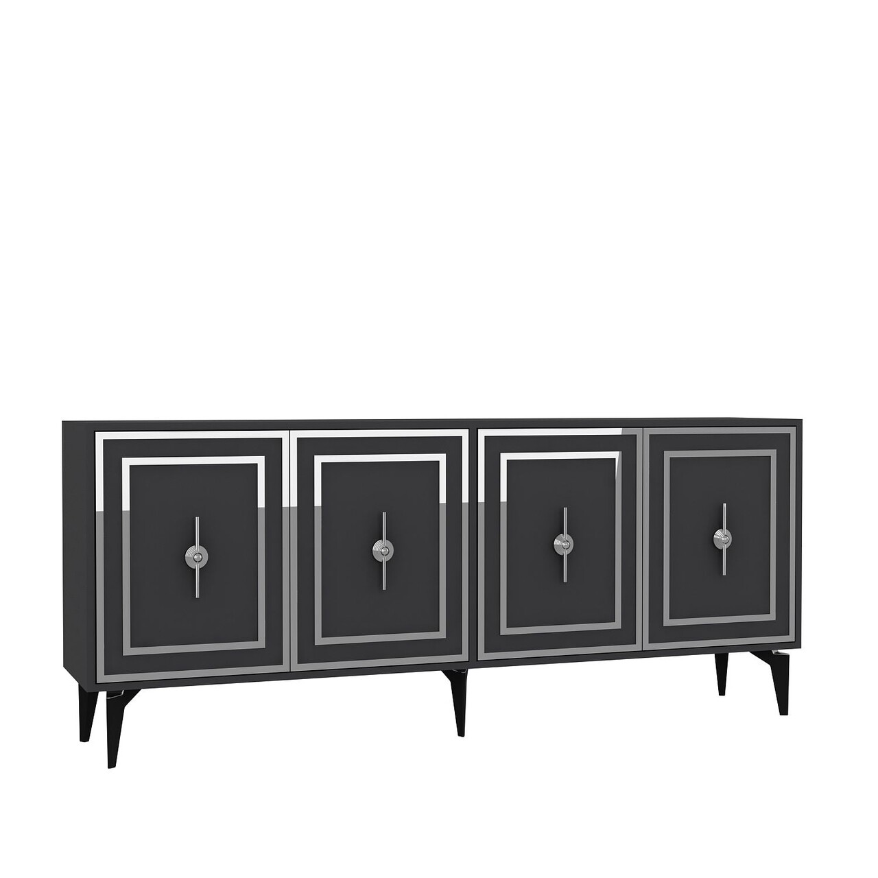 Consola, Hanah Home, Samba, 180x78.6x35 cm, PAL , Antracit / Argintiu - view 4