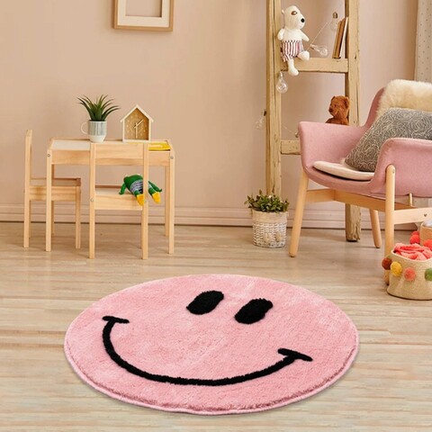 Covoraș de baie, Chilai Home, Pink Smile, Fibre acrilice, Roz