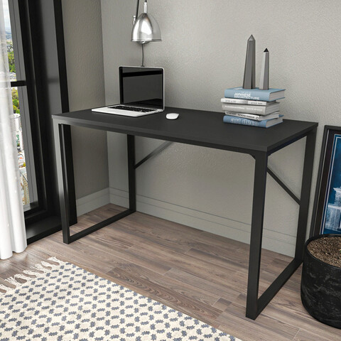 Birou, retricy, layton, 120x60x74 cm, pal, negru / antracit