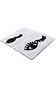 Set 3 covorase de baie Big Eyes, Chilai, 40x60 cm/50x60 cm/60x100 cm, alb/negru