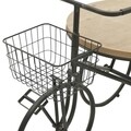Masa pentru gradina Bicycle, InArt, 94x60x70 cm, metal/lemn, bej/negru