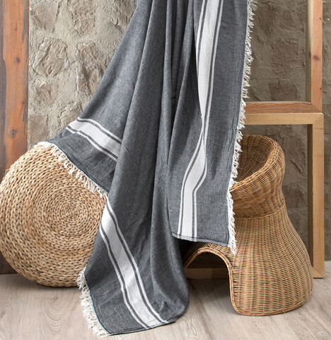 Cuvertura de pat, Stripe – Black, DC Home, Bumbac DC Home