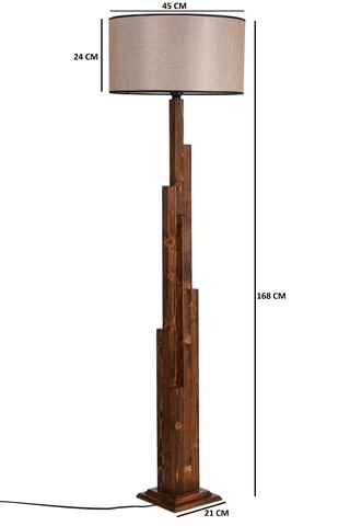 Lampadar, Luin, 8301-3, E27, 60 W, lemn/textil
