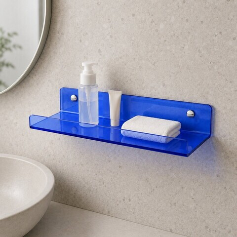 Raft de perete acrilic, Hanah Home, Vivid, 40x10x4 cm, Albastru