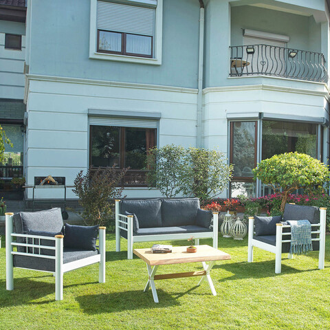 Set mobilier de gradina, heaven, kappis (2+1+1), alb / antracit