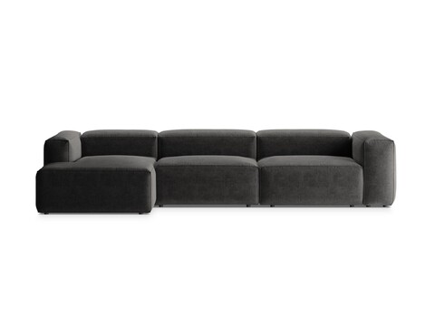 Coltar stanga 4 locuri, Bergamo, Cosmopolitan Design, 344x152x70 cm, tesatura structurata, grafit