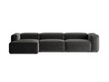 Coltar stanga 4 locuri, Bergamo, Cosmopolitan Design, 344x152x70 cm, tesatura structurata, grafit