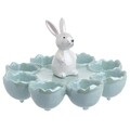 Platou pentru oua Rabbit, InArt, Ø 19 x 11.7 cm, ceramica, albastru