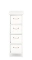Comoda cu 4 sertare Yvette, Bizzotto, 26x32x80 cm, lemn de paulownia/MDF, alb/natural