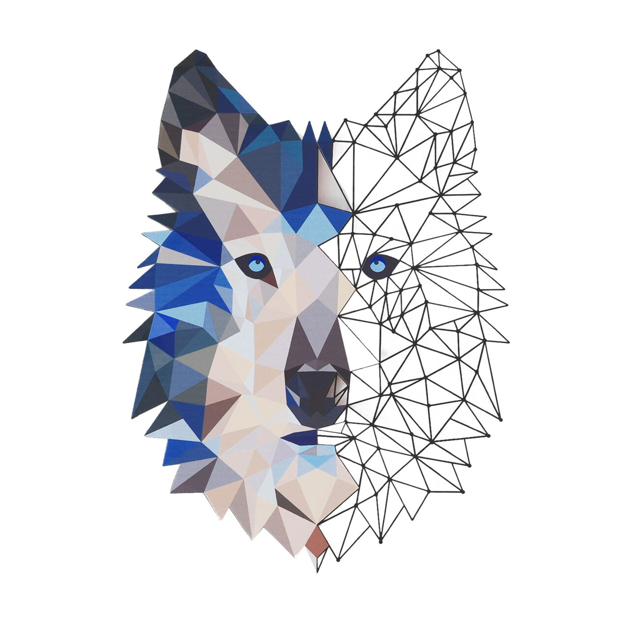 Decoratiune de perete, Metal Wolf Wall Art, Dimensiune: 35 x 48 cm, Multicolor - imagine 6