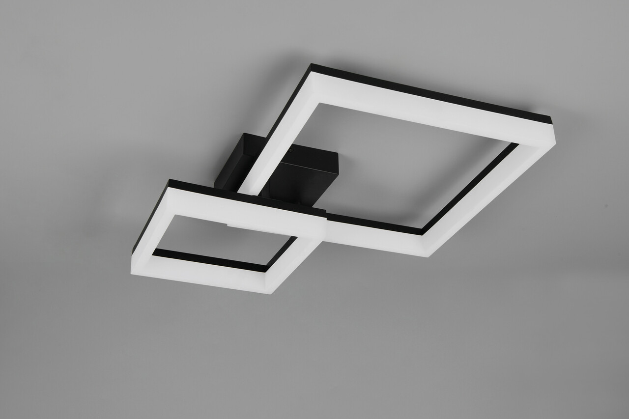 Plafoniera Camino, RL, 62x46.5x12.5 cm, 22W, 1x SMD LED, plastic, negru mat - 1 | YEO