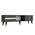Comoda TV, Olivia, Vania, 150x29.6x50 cm, PAL , Antracit / Aur