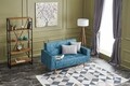 Canapea extensibila Dublin, Balcab Home, 2 locuri, 150x75x90 cm, lemn, turcoaz