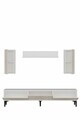 Comoda TV, Hanah Home, Didema 180, 180x40.5x30 cm, Alb / Travertin