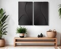 Decoratiune de perete, 3D4068-010, MDF, Plastic (Grosime: 10 mm                       , Negru