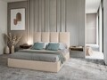 Pat tapitat cu somiera rabatabila si lada depozitare, Juniper, Mazzini Sofas, 208x170x104 cm, catifea, bej