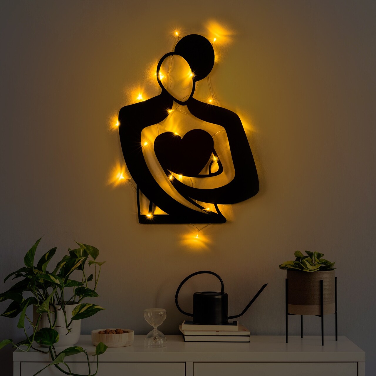 Decoratiune de perete, Hug 117, Dimensiune: 70 x 52 cm, Negru - view 2