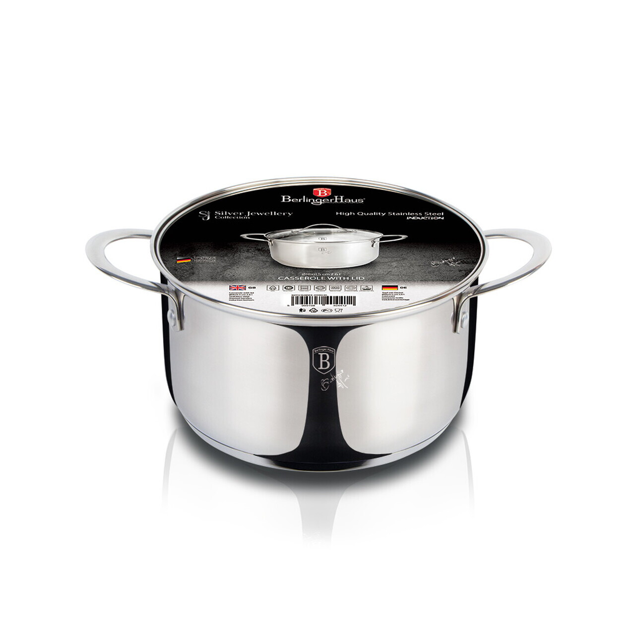 Oala cu capac Berlinger Haus, Silver Jewellery, 18 cm, 2.6 L, inox, argintiu - imagine 4