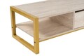 Masuta de cafea, Kalune Design, Haldizen, Travertin / Auriu