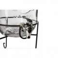 Dispenser pentru bauturi Tropical + suport, Heinner Home, sticla si metal, 15.2 x 25.3cm, 4L, transparent