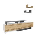 Comoda TV, Zena Home, Tammy, 180x54x36.8 cm, PAL, Alb / Stejar / Antracit