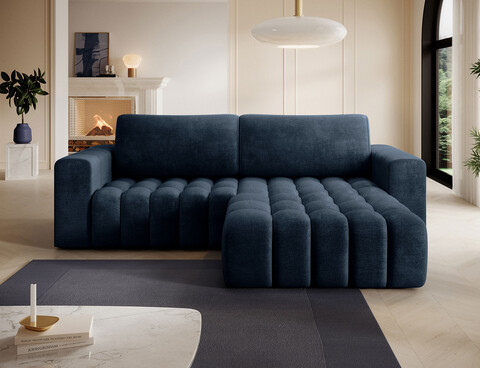 Coltar extensibil dreapta 4 locuri ELTAP, Bon-37, Bonett, 250x175x92 cm, lemn/poliester, albastru inchis