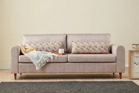 Canapea 3 locuri, balcab home, 825blc2847, lemn de brad, crem